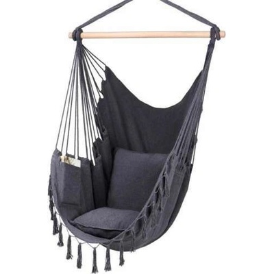 Pepita едноместен бразилски висящ стол с възглавници - тъмно сив (KF-SC05-DG)