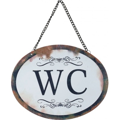 Plechová závěsná cedule WC – 17x1x13 cm