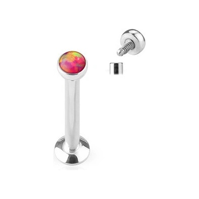 Šperky4U piercing do brady labreta červený opál LB1020R-1206