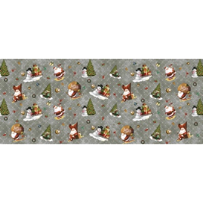 Sanem Plastik 1334 PVC ubrus Florista Vánoce role stříbrná role 20 m 140x2000 cm