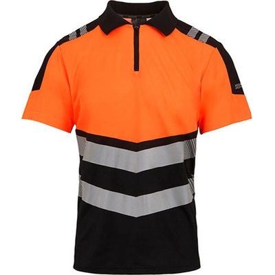 Regatta Reflexné polo tričko TRS281 Black/Orange S