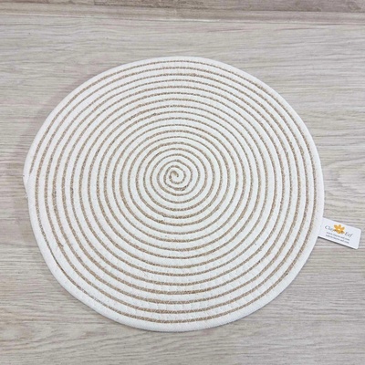 Clayre & Eef Kulaté pruhované jutové prostírání Ø 40x1 cm