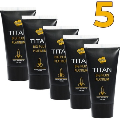 5 x Titan gel - Титан гел платинум за уголемяване на пениса