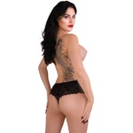 Daring Intimates Ella Crotchless Cheeky Panty Black L/XL
