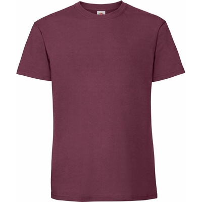 Fruit of the Loom ICONIC 195 T pánské tričko z těžké bavlny bordó