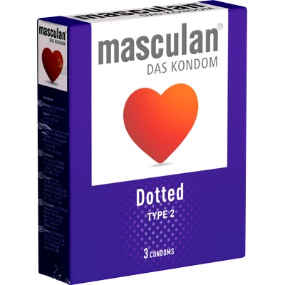Masculan Single: Typ 2 dotted condoms, 3 pcs