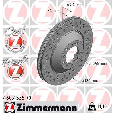 Brzdový kotúč ZIMMERMANN 460.4535.70 (460453570)