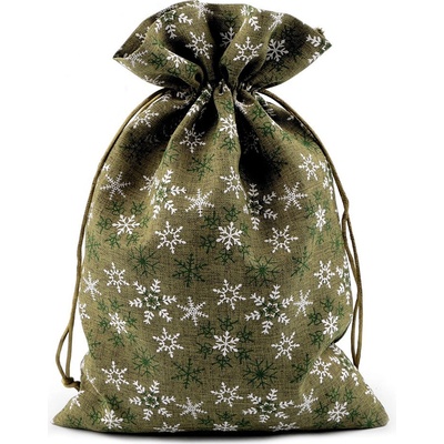 Prima-obchod Vánoční dárkový pytlík vločky 20x30 cm, barva 4 zelená