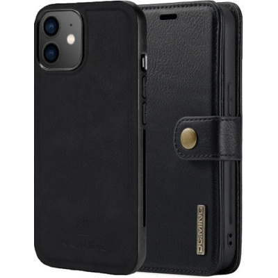 DG.Ming 2v1 odnímateľné flipové púzdro pre iPhone 12 mini - čierne