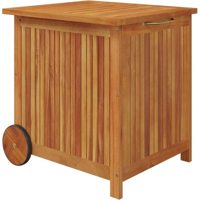 Градинска кутия за съхранение с колела 60x50x58 см акация масив