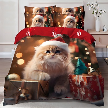 EmonaMall Двулицево коледно спално бельо (реално изображение) EmonaMall, 6 части - Модел S17116 (S17116-6666d5)