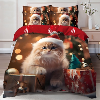 EmonaMall Двулицево коледно спално бельо (реално изображение) EmonaMall, 6 части - Модел S17116 (S17116-6666d5)