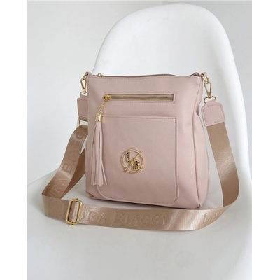 Laura Biaggi Veľká dámska crossbody kabelka béžová