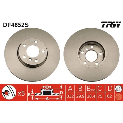 Brzdový kotúč TRW DF4852S
