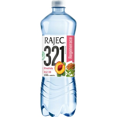 Rajec 321 Ochucená voda broskev meduňka jemně perlivá 8 x 0,75 l