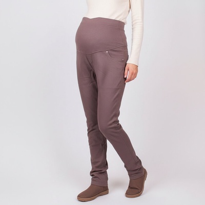 Макси панталон за бременни в млечно кафяво