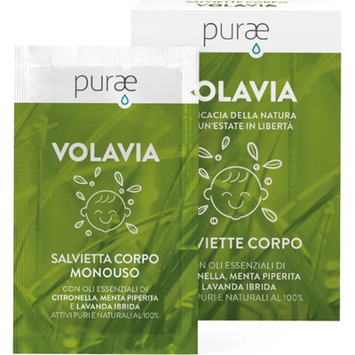 Purae Volavia Tělové ubrousky proti komárům BIO 12 x 3 ml