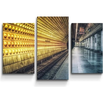 Sablio Obraz - 3-dílný Pražské metro - 75x50 cm