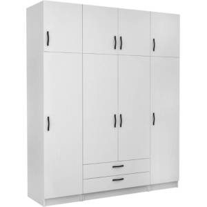 TopMebel Четирикрилен гардероб Victoria TopMebel с шкаф в бял цвят 200x60x240cm - topmebel - 1 470,67 лв