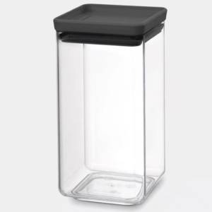 Brabantia Буркан за съхранение Brabantia Tasty+ 1001172, 1.6 л, Подходящ за съдомиялна и хладилник, Тъмносив (1001172)