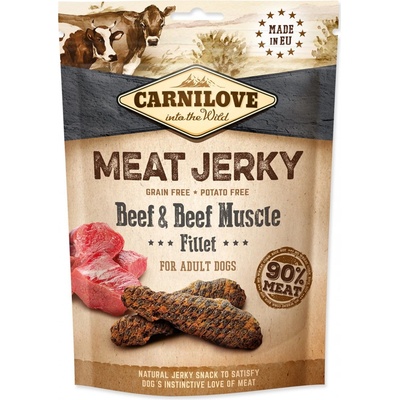 Carnilove Jerky hovädzie so svalovinou plátky 100 g