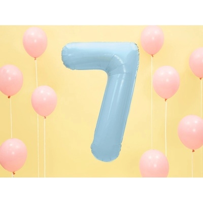 Party Deco FB1P 7 001J Fóliový balón Číslo svetlo modrý 86cm 7