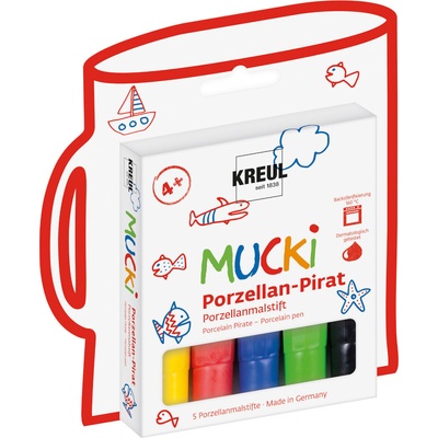 Kreul MUCKI Porcelain Pirate Porcelain Pen Set Комплект маркери за керамика 5 бр (27157)