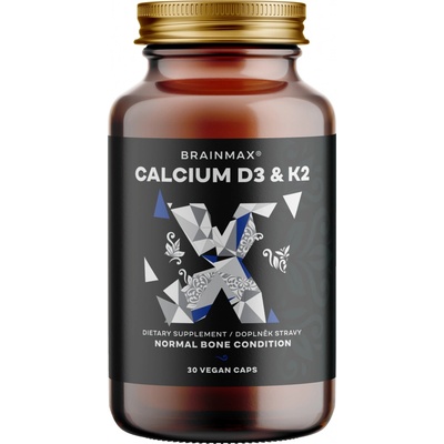BrainMax Calcium D3 & K2 30 rostlinných kapslí