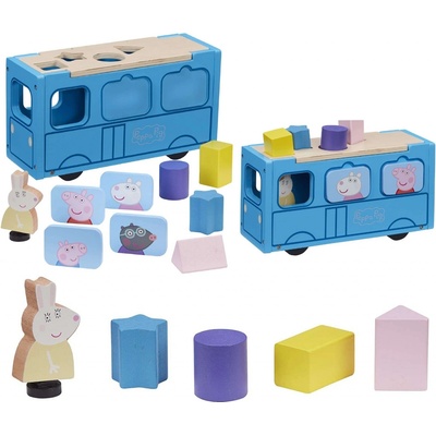 Character prasiatko Peppa vkladačka školský autobus