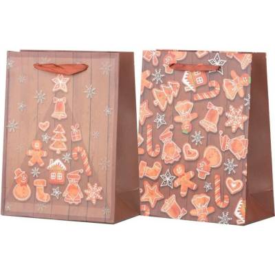 Taška dárková 180x230 mm perníčky mix, hnědá