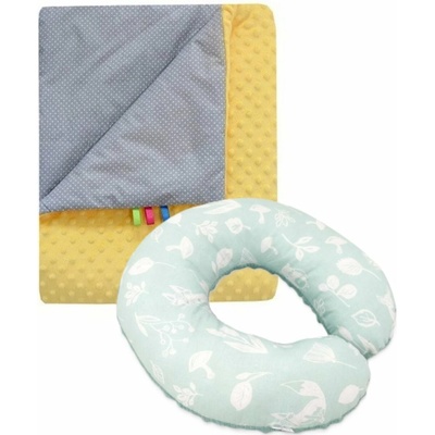 COSING Set Minky deka a nákrčník Mini les žlutý/zelený