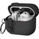 Tech-Protect Твърд калъф с карабинер за слушалки Samsung Galaxy Buds 3 / 3 FE / 3 Pro от Tech-Protect Slim Hook - Black (5906302352753)