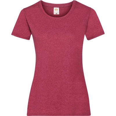 Fruit of the Loom Дамска тениска с къс ръкав FRUIT OF THE LOOM LADY-FIT VALUEWEIGHT - червен меланж XS (161372u4700)