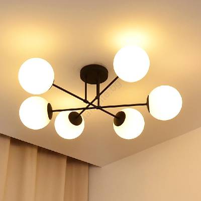 Полилей за повърхностен монтаж MOON 6xE27/15W/230V черен (HE1667)