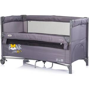 Chipolino Бебешка кошара с падаща страна Chipolino - Релакс, тигър, тъмносива (KOSIRE266CH) - ozone