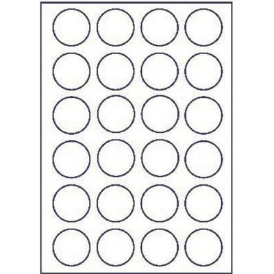 CDRmarket ETR0ECO4545kA4100 Samolepicí etikety 45 mm 24 etiket A4 100 listů kulaté bílá