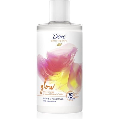 Dove Bath Therapy Glow Гел за душ и вана Blood Orange & Rhubarb 400ml
