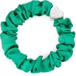 By Eloise London Silver Heart Silk Scrunchie цвят Jungle Green