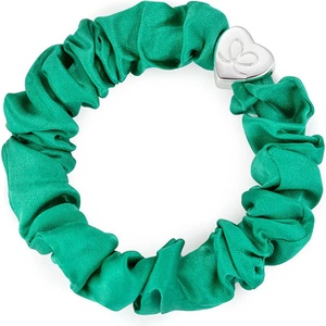 By Eloise London Silver Heart Silk Scrunchie цвят Jungle Green