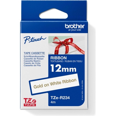 Brother TZE-R234-zlatá na bílé, šířka 12 mm