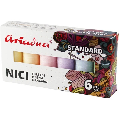 Ariadna Zostava nití Standard Pastel Talia 120/200 m - 6 farieb (pastelové)