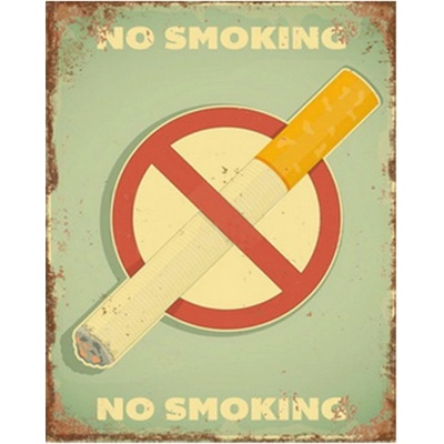 Kovová nástěnná cedule No Smoking – 20x1x25 cm