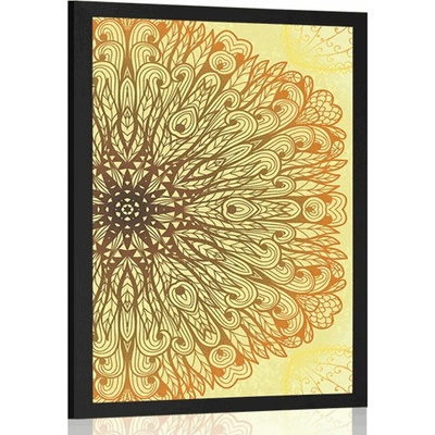Plakát zlatá etnická Mandala - 60x90 no frame