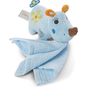 NICI Мека играчка с муселинова кърпичка 3D Nici - Носорогът Мануфи, 13 cm (48038) - baby
