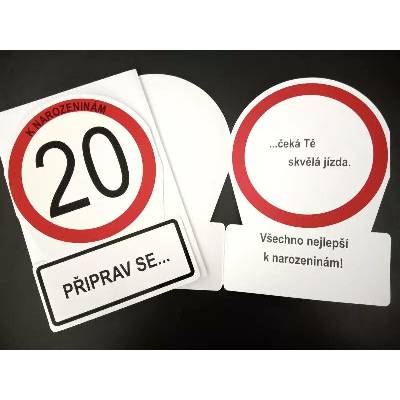 ALBI Přání k narozeninám - dopravní značka 20