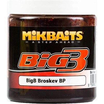 Mikbaits Boilies Legends V Dipe BigB Broskyňa Black Pepper 250ml 20mm