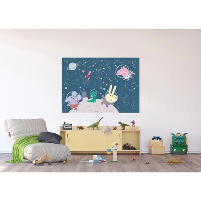 Ag Design FTDNM-7901 Dětská vliesová fototapeta na zed' Prasátko Peppa Vesmírné Dobrodružství, rozměry 155 x 110 cm