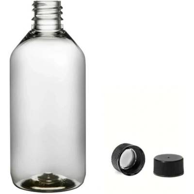 Via Plastová lahvička čirá s černým uzávěrem 115 ml
