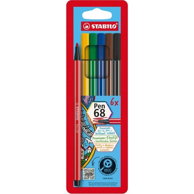 Stabilo Pen 68 púzdro 6 farieb