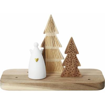 räder Dřevěná dekorace Christmas, přírodní barva, dřevo, porcelán